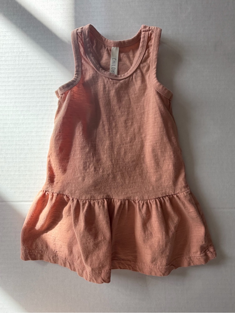 Childhoods Clothing Girls Tank Ruffle Dress Dusty Rose 2T Made in USA